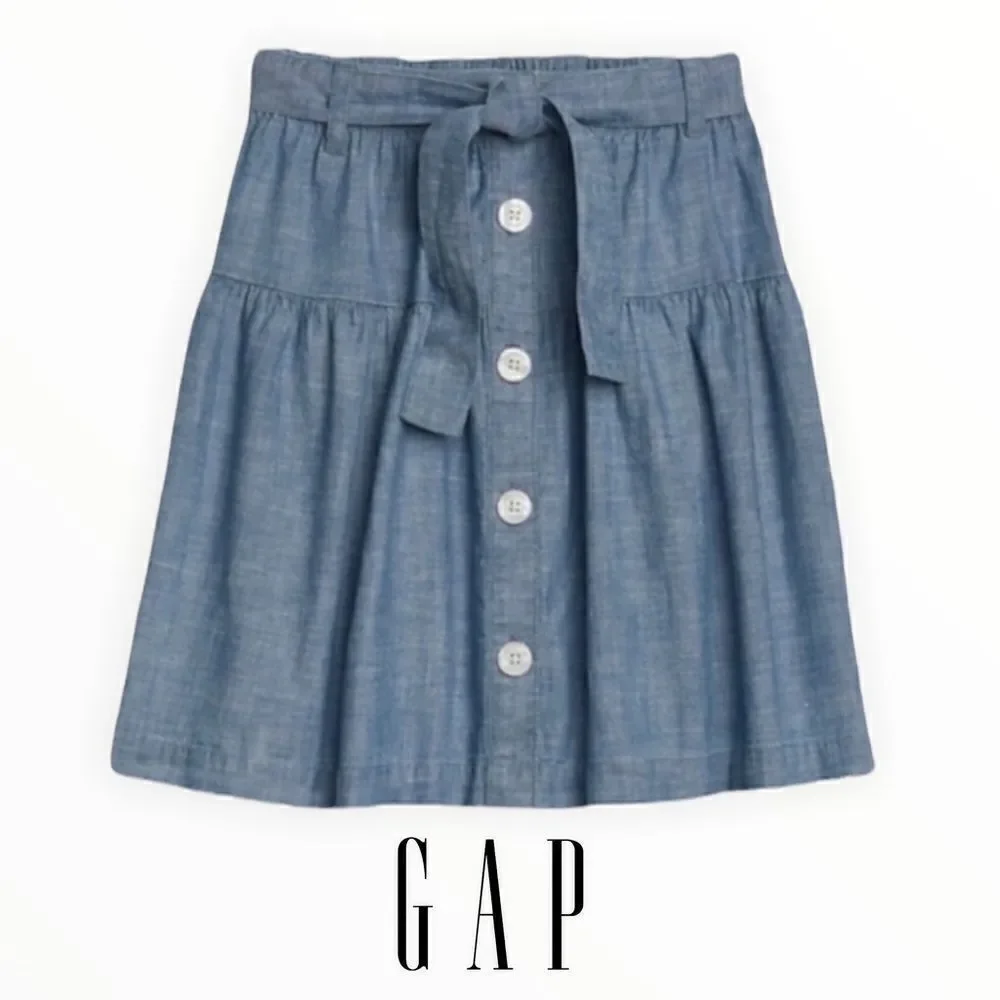 GAP Kids | Blue | CHAMBRAY BUTTON-FRONT SKIRT